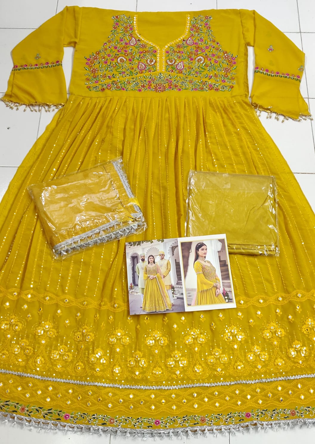 Heavy Faux Georgette With Embroidery Work eba Floor Legth Designer Wedding Salwar Suit